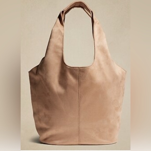 Banana Republic Handbags - Banana Republic Factory / GAP Vegan Suede Lotus Tote Biscotti Color